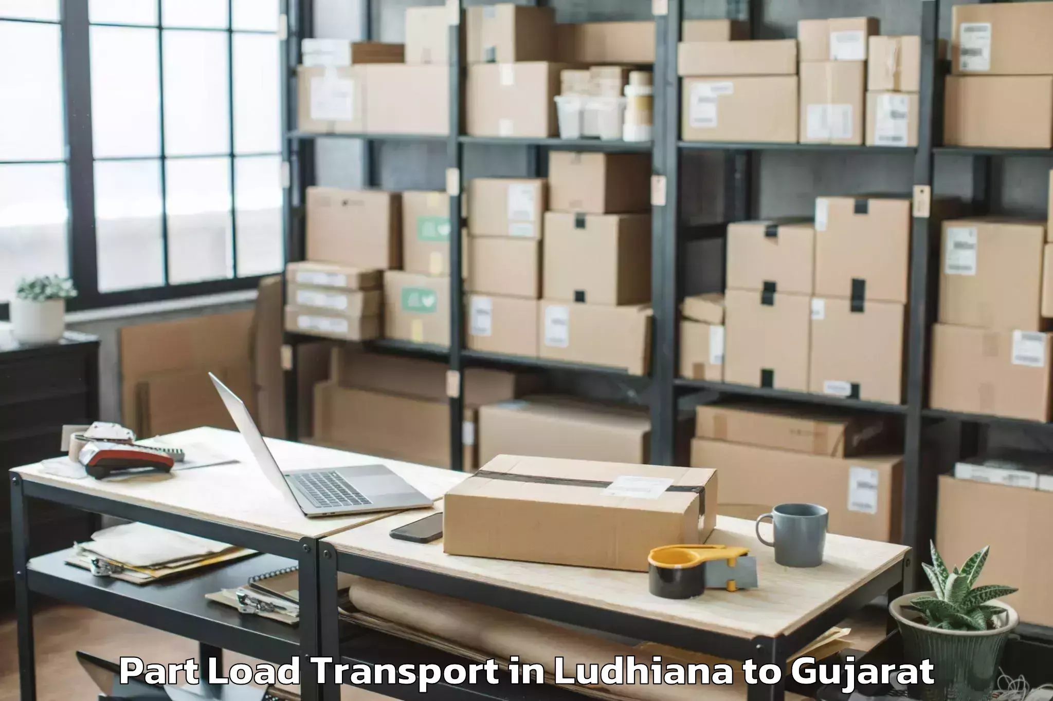 Book Ludhiana to Bilimora Part Load Transport Online